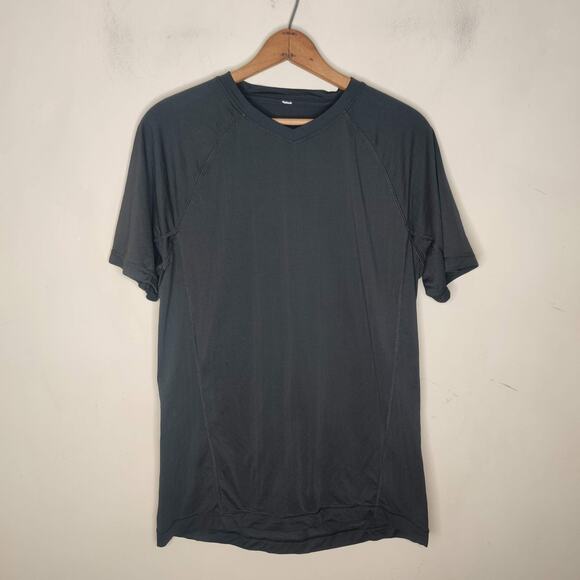 Lululemon Short Sleeve Shirt Grey V Neck Pullover - Picture 1 of 7